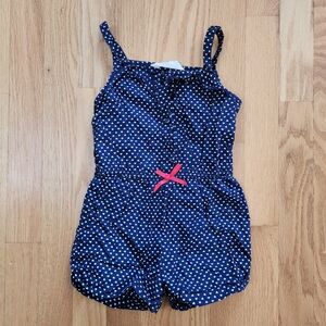 Beebay Navy Romper with allover Heart Print